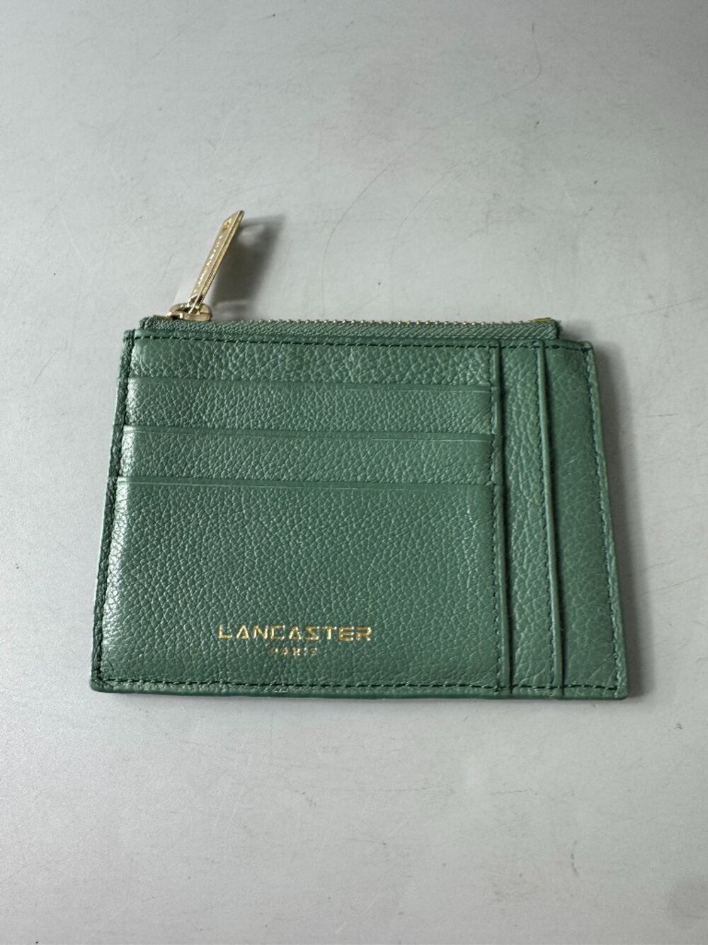 NWOT Lancaster Large Dune zippered card holder in Green